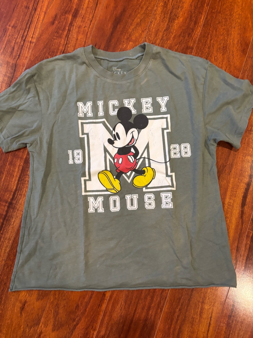 Disney Olive Green Mickey Mouse Graphic Tee